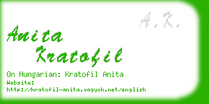 anita kratofil business card